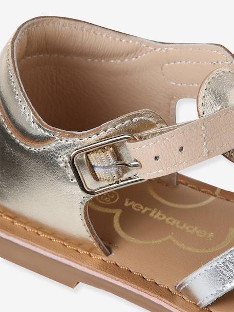 Sandales enfant cuir boucle or 6 - vertbaudet enfant 
