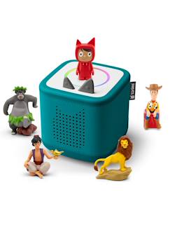 Jouet-Livres-Tonies toniebox 2 pack boite à histoire pour enfant 1 à 9 ans, robuste & facile à utiliser, avec le roi lion, baloo, aladdin et woody, vert océan