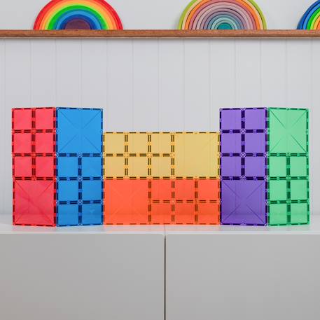 Jeu de construction magnétique arc-en-ciel paquet carré, 42 pièces Arc-en-ciel 5 - vertbaudet enfant 
