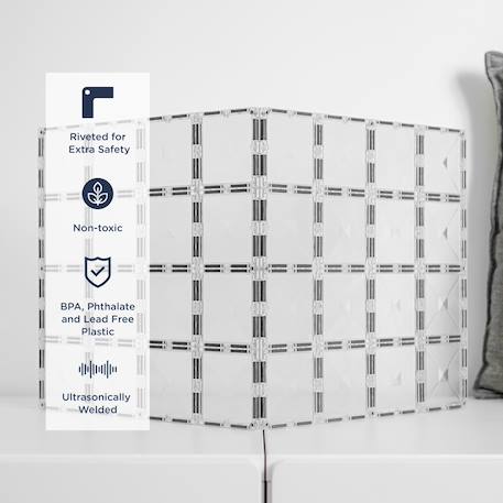 Jeu de construction magnétique clair paquet de plaques de base, 2 pièces Transparent 3 - vertbaudet enfant 