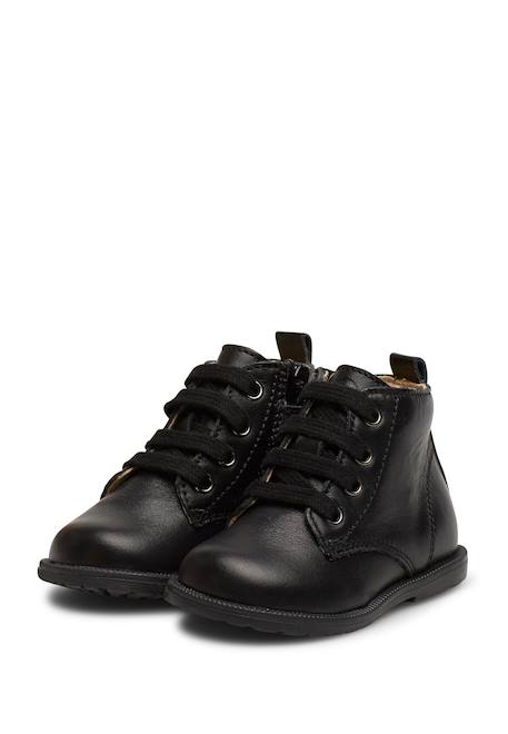Bottines en cuir avec fermeture éclair et lacets robin new Noir- 5 - vertbaudet enfant 