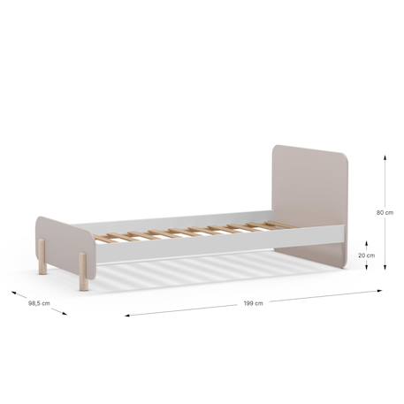 Lit enfant bords arrondis - gamme lou Crème 3 - vertbaudet enfant 