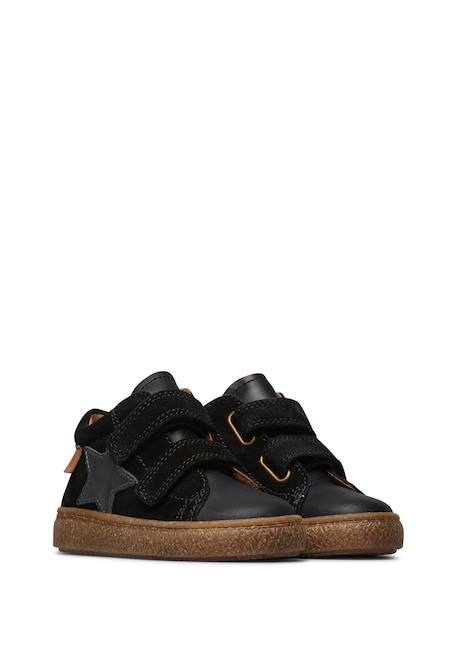 Baskets en cuir et suède albus star vl Gris-noir- 2 - vertbaudet enfant 