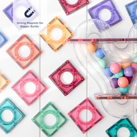 Jeu de construction magnétique pastel paquet course de balle , 106 pièces Pastel 2 - vertbaudet enfant 