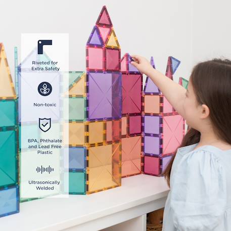 Jeu de construction magnétique pastel pack de creative, 120 pièces Pastel 3 - vertbaudet enfant 