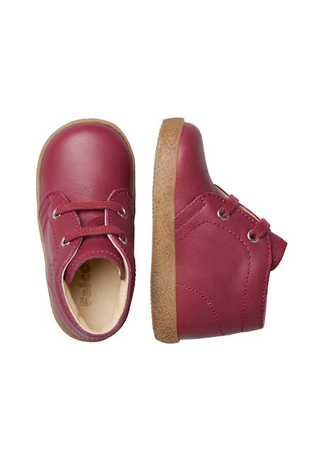 Chaussures à lacets en nappa brossé conte Berry red+Noir- 4 - vertbaudet enfant 