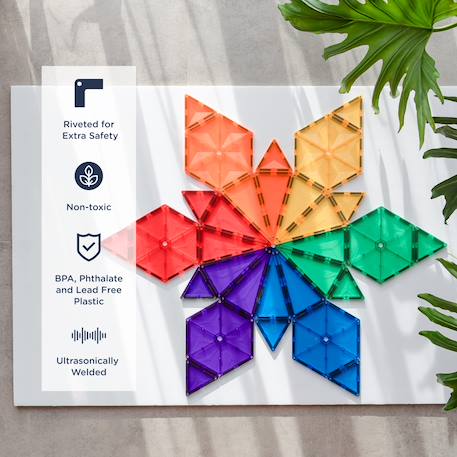 Jeu de construction magnétique arc-en-ciel pack géométrique, 30 pièces Arc-en-ciel 4 - vertbaudet enfant 