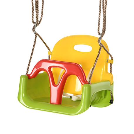 Balançoire siège 3 en 1 évolutif réglable enfant - dossier, barre en t amovibles, ceinture Vert 1 - vertbaudet enfant 