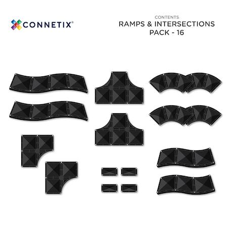 Jeu de construction magnétique pack rampes routières et intersections, 16 pièces Noir 3 - vertbaudet enfant 