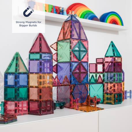Jeu de construction magnétique pastel méga paquet, 202 pièces Pastel 2 - vertbaudet enfant 