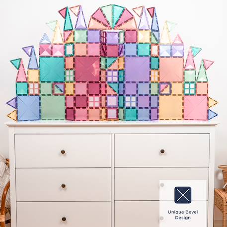 Jeu de construction magnétique pastel pack de creative, 120 pièces Pastel 4 - vertbaudet enfant 