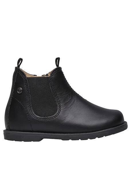 Bottines en cuir nappa à fermeture éclair winter wood Noir- 1 - vertbaudet enfant 