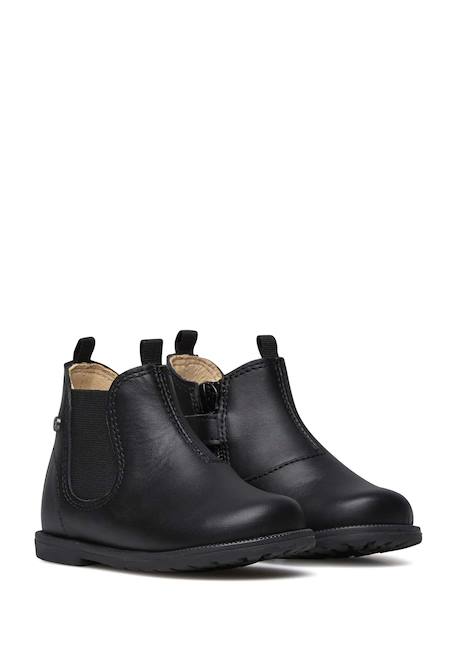 Bottines en cuir nappa à fermeture éclair winter wood Noir- 2 - vertbaudet enfant 