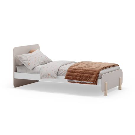 Lit enfant bords arrondis - gamme lou Crème 2 - vertbaudet enfant 