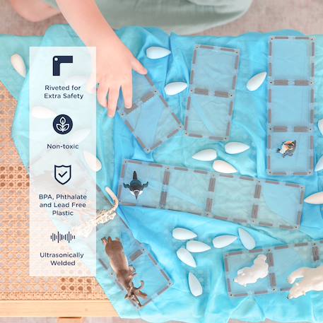 Jeu de construction magnétique clair paquet rectangle, 12 pièces Transparent 4 - vertbaudet enfant 