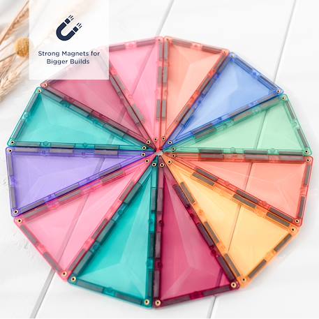 Jeu de construction magnétique pastel pack géométrique, 40 pièces Pastel 2 - vertbaudet enfant 