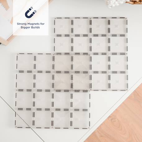 Jeu de construction magnétique clair paquet de plaques de base, 2 pièces Transparent 2 - vertbaudet enfant 