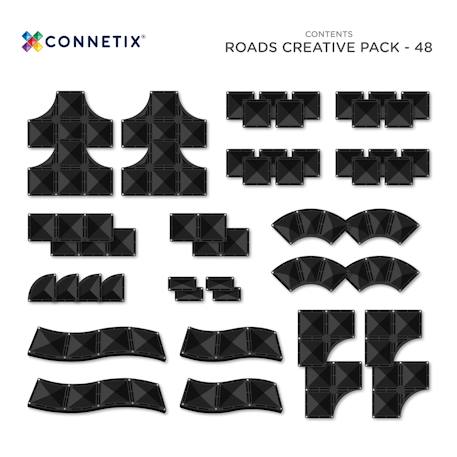 Jeu de construction magnétique roads pack de creative, 48 pièces Noir 3 - vertbaudet enfant 