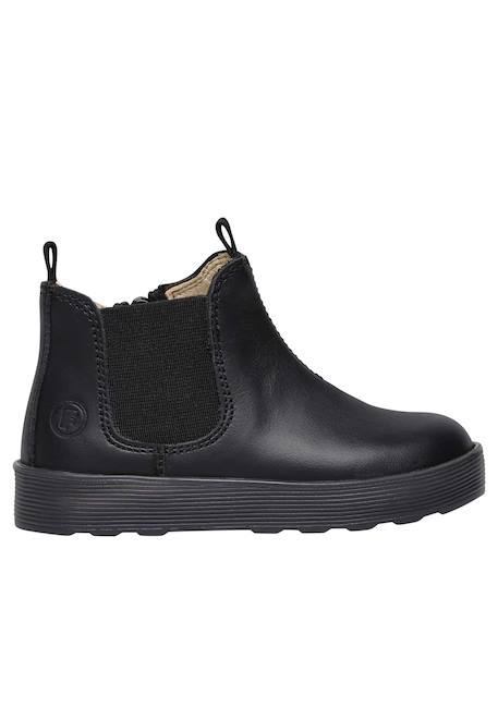 Bottines en cuir de veau lamé tarbell Noir- 1 - vertbaudet enfant 