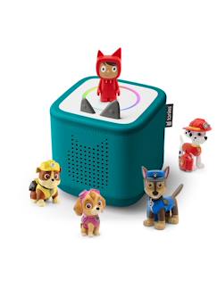 Jouet-Tonies toniebox 2 pack boite à histoire pour enfant 1 à 9 ans, robuste & facile à utiliser, la pat' patrouille, 4 figurines, vert océan
