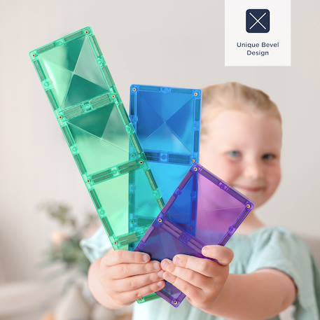 Jeu de construction magnétique arc-en-ciel paquet rectangle, 18 pièces Arc-en-ciel 4 - vertbaudet enfant 