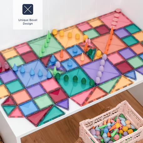 Jeu de construction magnétique pastel pack de démarrage, 64 pièces Pastel 4 - vertbaudet enfant 