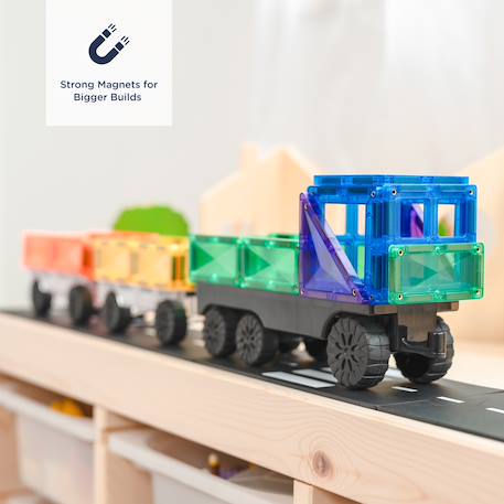 Jeu de construction magnétique arc-en-ciel paquet de transport, 50 pièces Arc-en-ciel 2 - vertbaudet enfant 