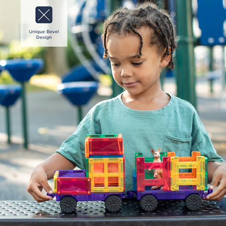 Jeu de construction magnétique arc-en-ciel paquet de transport, 50 pièces Arc-en-ciel 4 - vertbaudet enfant 