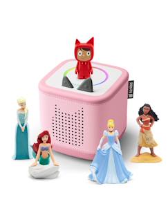 Jouet-Livres-Tonies toniebox 2 pack boite à histoire pour enfant 1 à 9 ans, robuste & facile à utiliser, avec vaiana, elsa, ariel, cendrillon, rose