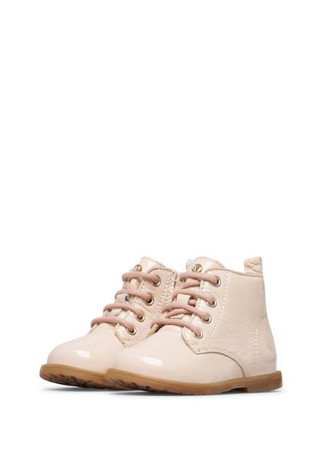 Bottines vernies à lacets et fermeture éclair robin new Rose poudré- 5 - vertbaudet enfant 