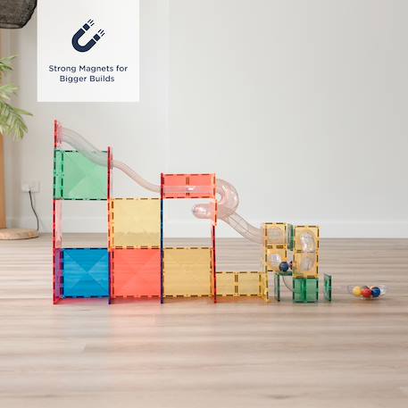 Jeu de construction magnétique arc-en-ciel paquet course de balle, 66 pièces Arc-en-ciel 2 - vertbaudet enfant 
