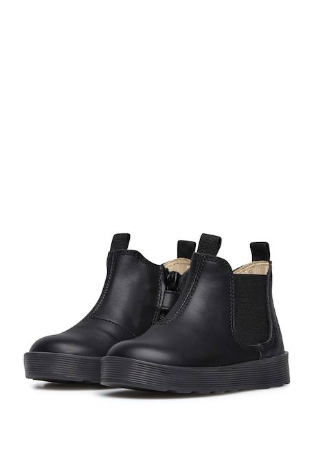 Bottines en cuir de veau lamé tarbell Noir- 5 - vertbaudet enfant 