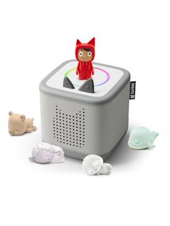 Jouet-Livres-Tonies toniebox 2 pack boite à histoire pour enfant 1 à 9 ans, robuste & facile à utiliser, les copains du dodo, 4 figurines, gris lune