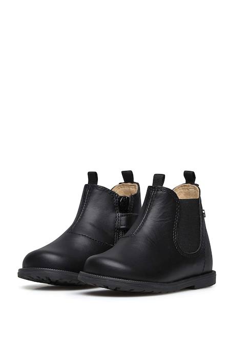 Bottines en cuir nappa à fermeture éclair winter wood Noir- 5 - vertbaudet enfant 
