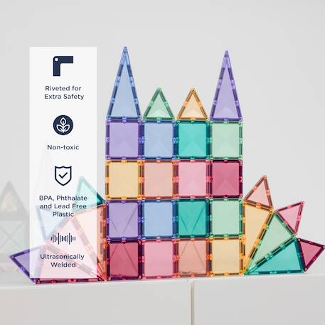 Jeu de construction magnétique pastel mini-paquet, 32 pièces Pastel 3 - vertbaudet enfant 