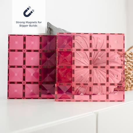 Jeu de construction magnétique pastel paquet de plaques de base, 2 pièces Rose-Baie 2 - vertbaudet enfant 