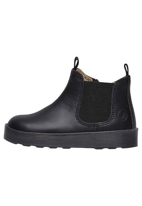 Bottines en cuir de veau lamé tarbell Noir- 3 - vertbaudet enfant 