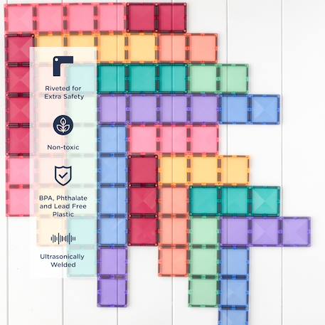 Jeu de construction magnétique pastel paquet rectangle, 24 pièces Pastel 3 - vertbaudet enfant 