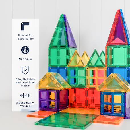Jeu de construction magnétique arc-en-ciel pack de creative, 102 pièces Arc-en-ciel 3 - vertbaudet enfant 