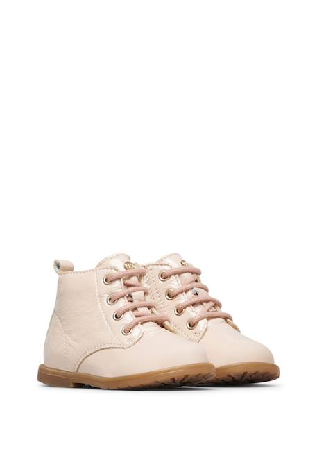 Bottines vernies à lacets et fermeture éclair robin new Rose poudré- 2 - vertbaudet enfant 