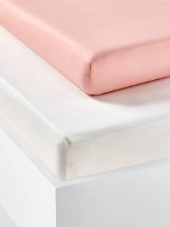 Linge de maison et décoration-Linge de lit enfant-Drap-housse-Lot de 2 draps-housses enfant en coton recyclé