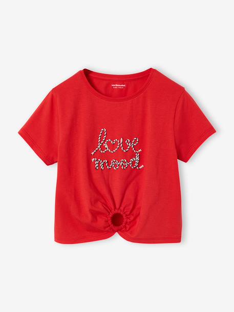 T-shirt fille détail noeud fantaisie écru+rayé bleu+rouge 9 - vertbaudet enfant 