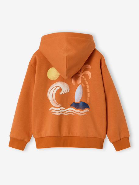 Sweat zippé garçon capuche orange 2 - vertbaudet enfant 