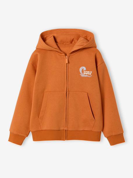 Sweat zippé garçon capuche orange 5 - vertbaudet enfant 