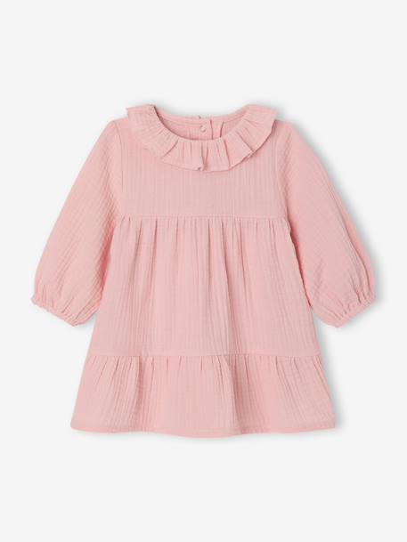 Robe bébé fille en gaze de coton rose 1 - vertbaudet enfant 