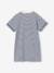 Robe fille en molleton léger motif gris chiné+rayé bleu+vert+vert sauge 7 - vertbaudet enfant 