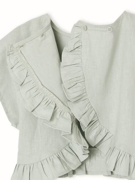 Blouse fille en lin vert sauge 3 - vertbaudet enfant 