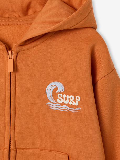 Sweat zippé garçon capuche orange 4 - vertbaudet enfant 