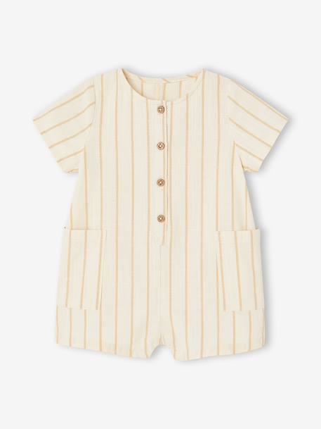 Bébé-Salopette, combinaison-Combishort bébé garçon rayée