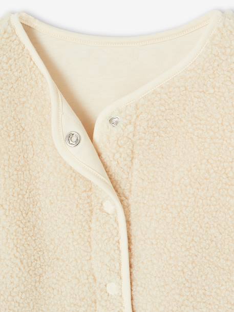 Gilet sans manches fille en sherpa écru+marron 5 - vertbaudet enfant 
